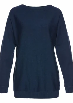 bonprix Strickmode|Pullover & Strickjacken^Pullover mit Fledermausärmeln dunkelblau