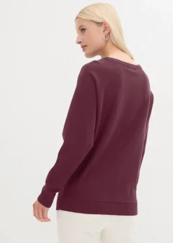 bonprix Strickmode|Pullover & Strickjacken^Pullover mit Fledermausärmeln weinrot