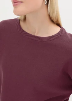 bonprix Strickmode|Pullover & Strickjacken^Pullover mit Fledermausärmeln weinrot