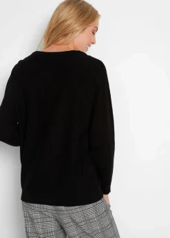 bonprix Strickmode|Pullover & Strickjacken^Pullover mit Fledermausärmeln schwarz