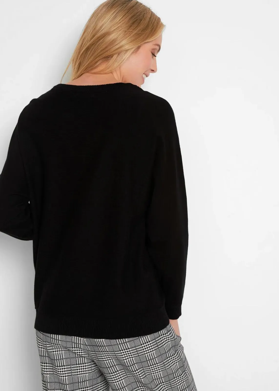 bonprix Strickmode|Pullover & Strickjacken^Pullover mit Fledermausärmeln schwarz
