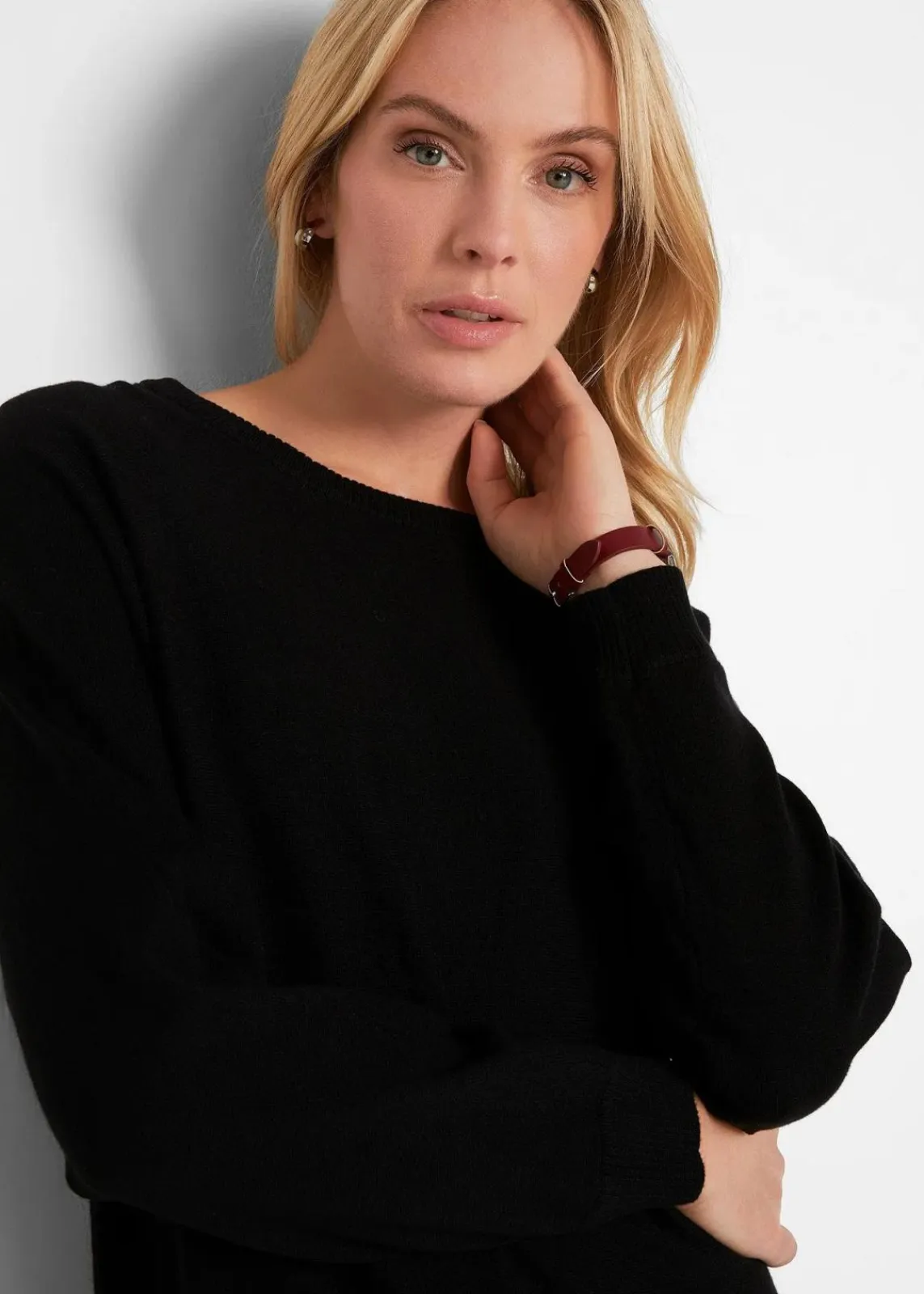 bonprix Strickmode|Pullover & Strickjacken^Pullover mit Fledermausärmeln schwarz