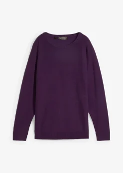 bonprix Bekleidung·Jeans|Pullover & Strickjacken^Pullover mit Fledermausärmeln dunkellila