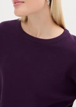 bonprix Bekleidung·Jeans|Pullover & Strickjacken^Pullover mit Fledermausärmeln dunkellila