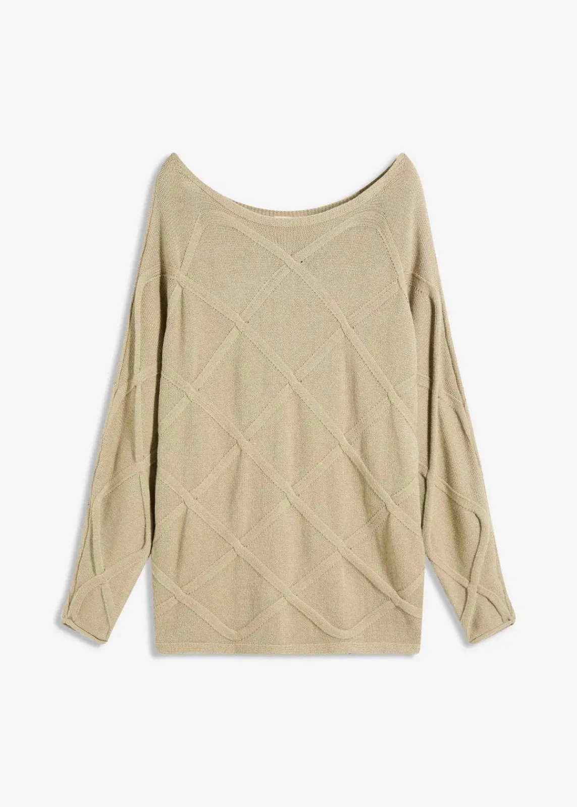 bonprix Bekleidung·Umstandsmode|Strickmode^Pullover mit horizonatalem Zopfmuster mattschilf