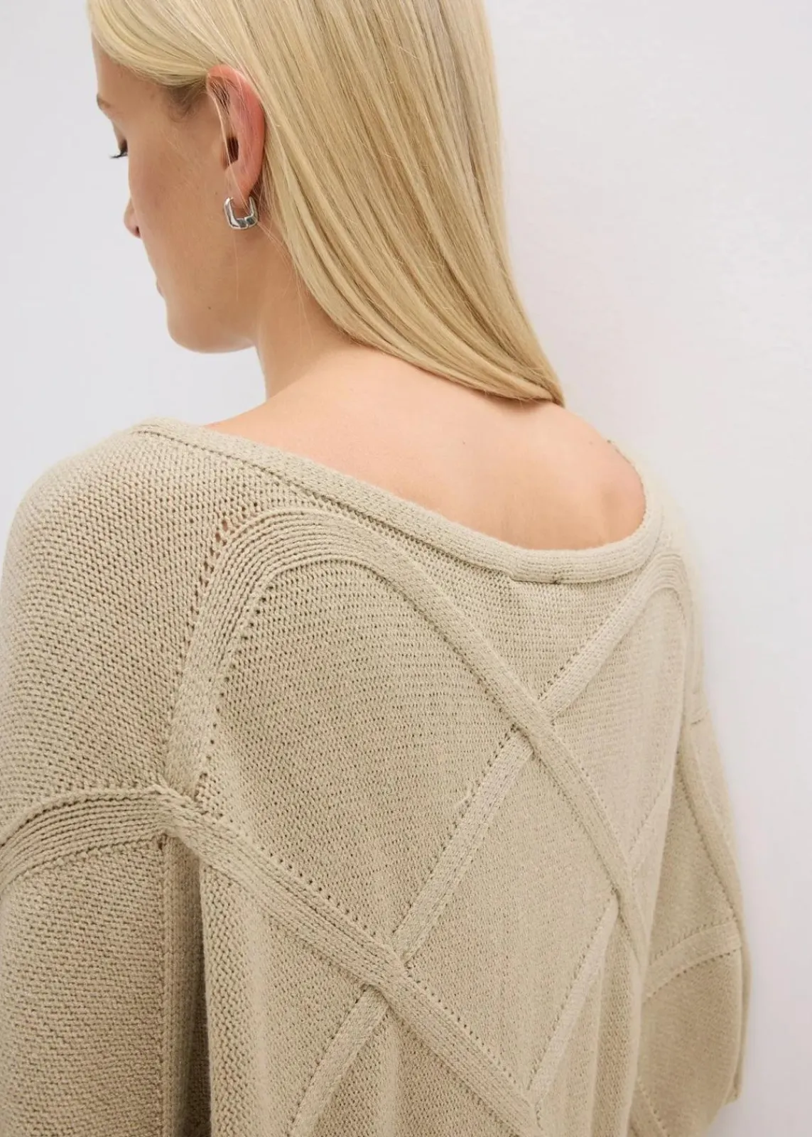 bonprix Bekleidung·Umstandsmode|Strickmode^Pullover mit horizonatalem Zopfmuster mattschilf