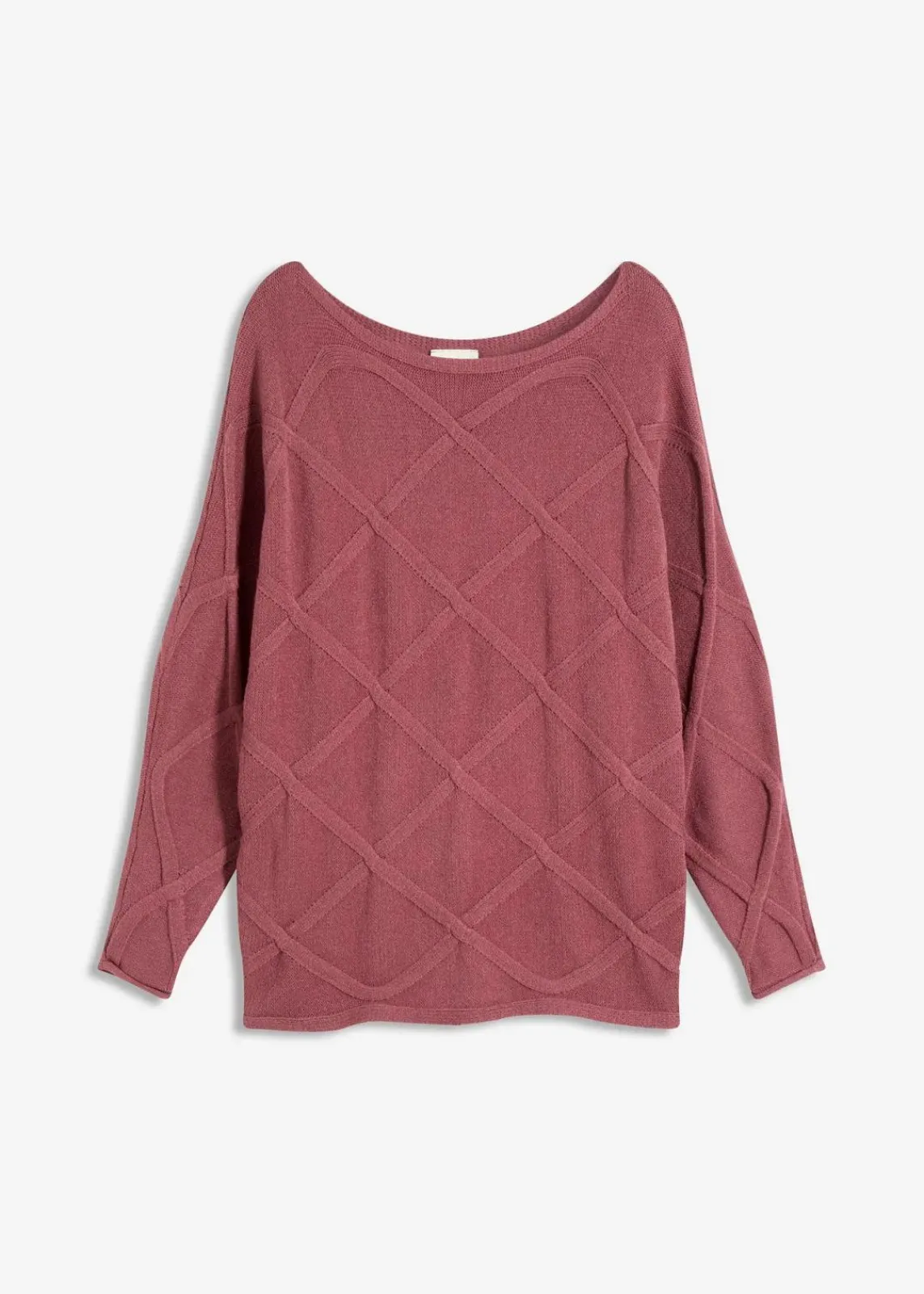 bonprix Bekleidung·Umstandsmode|Strickmode^Pullover mit horizonatalem Zopfmuster softbeere