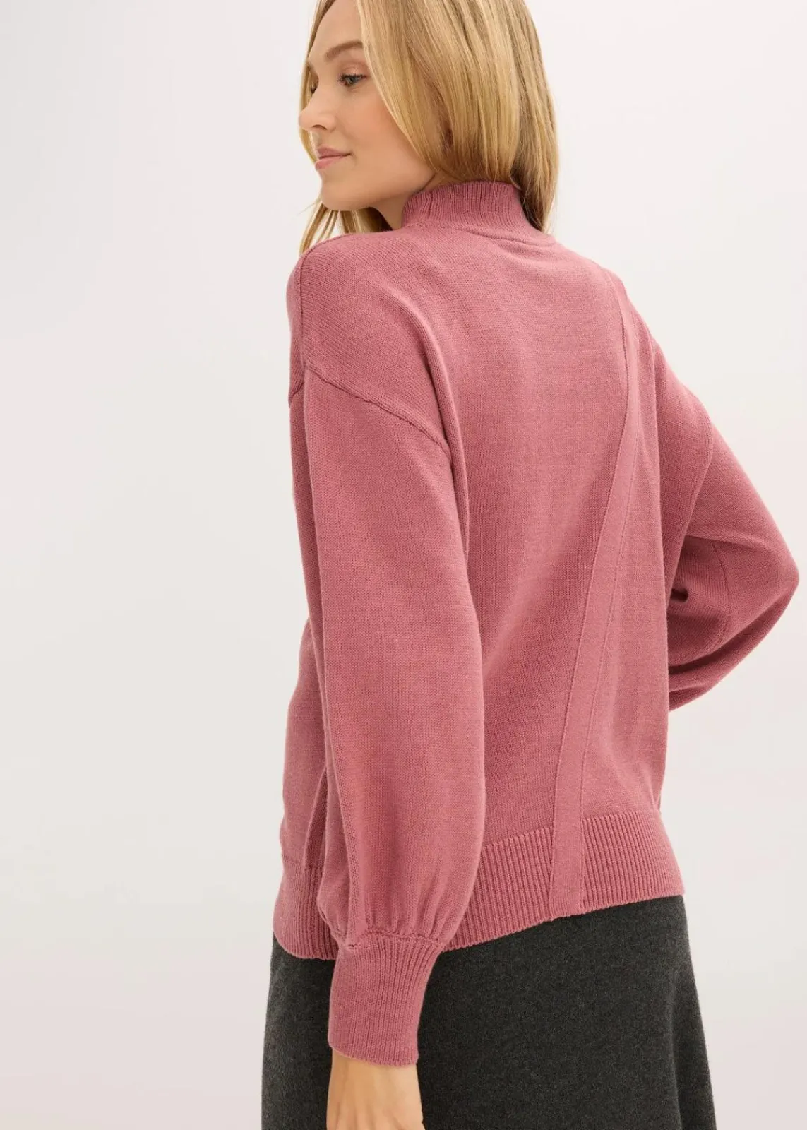 bonprix Strickmode|Pullover & Strickjacken^Pullover mit Knopfleiste softbeere
