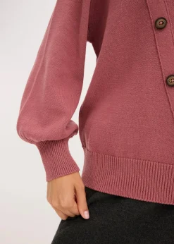 bonprix Strickmode|Pullover & Strickjacken^Pullover mit Knopfleiste softbeere