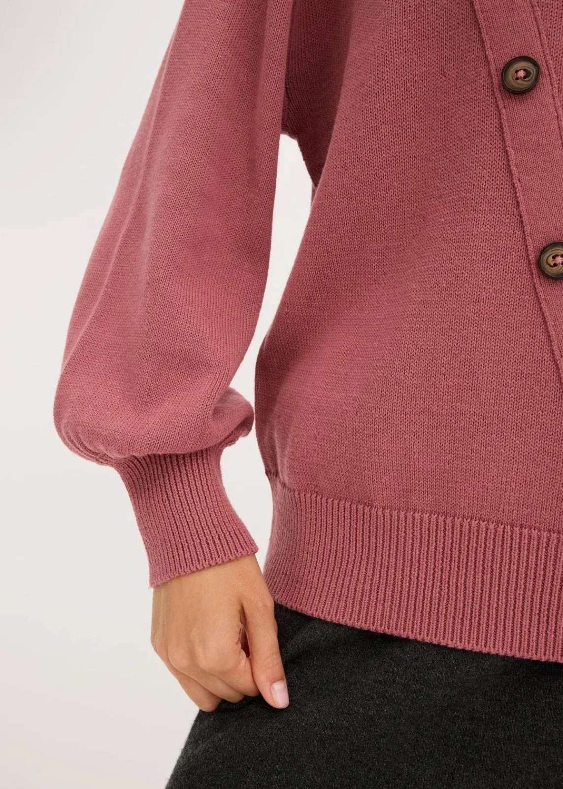 bonprix Strickmode|Pullover & Strickjacken^Pullover mit Knopfleiste softbeere
