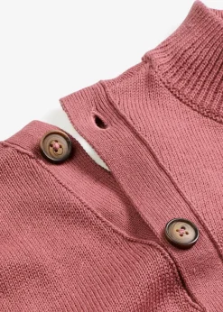 bonprix Strickmode|Pullover & Strickjacken^Pullover mit Knopfleiste softbeere