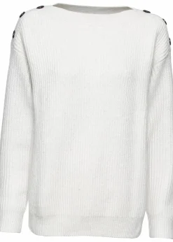 bonprix Bekleidung·Umstandsmode|Strickmode^Pullover mit Knöpfen wollweiß