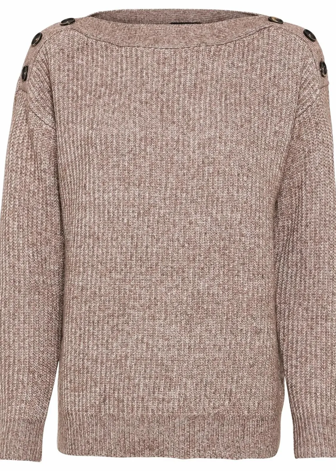 bonprix Bekleidung·Umstandsmode|Strickmode^Pullover mit Knöpfen braun meliert