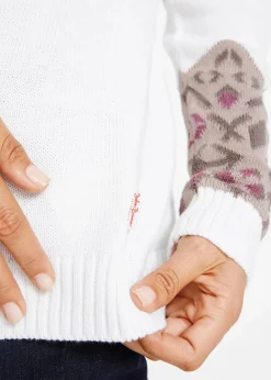 bonprix Bekleidung·Umstandsmode|Pullover & Strickjacken^Pullover mit Norwegermuster wollweiß Norwegermuster