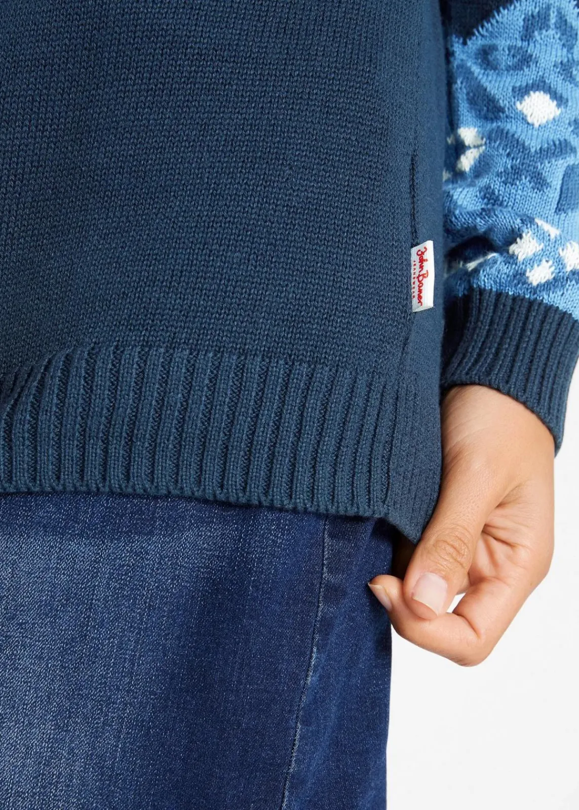 bonprix Bekleidung·Umstandsmode|Pullover & Strickjacken^Pullover mit Norwegermuster dunkelblau Norwegermuster