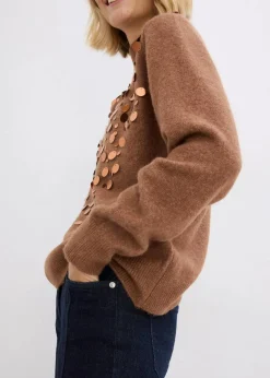 bonprix Nachhaltigere Materialien|Pullover & Strickjacken^Pullover mit Pailetten maronenbraun