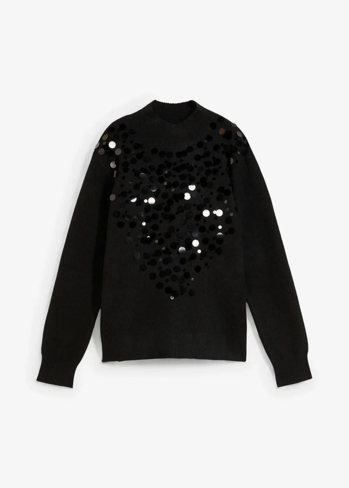 bonprix Nachhaltigere Materialien|Pullover & Strickjacken^Pullover mit Pailetten schwarz