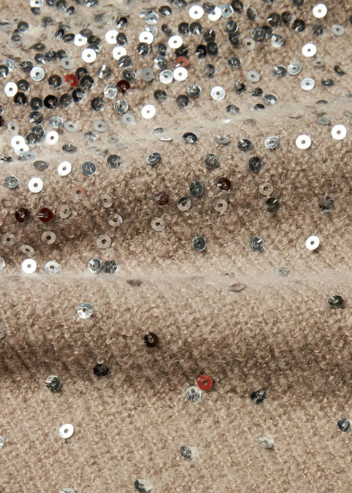 bonprix Pullover & Strickjacken|Bekleidung·Jeans^Pullover mit Pailletten naturstein/silber