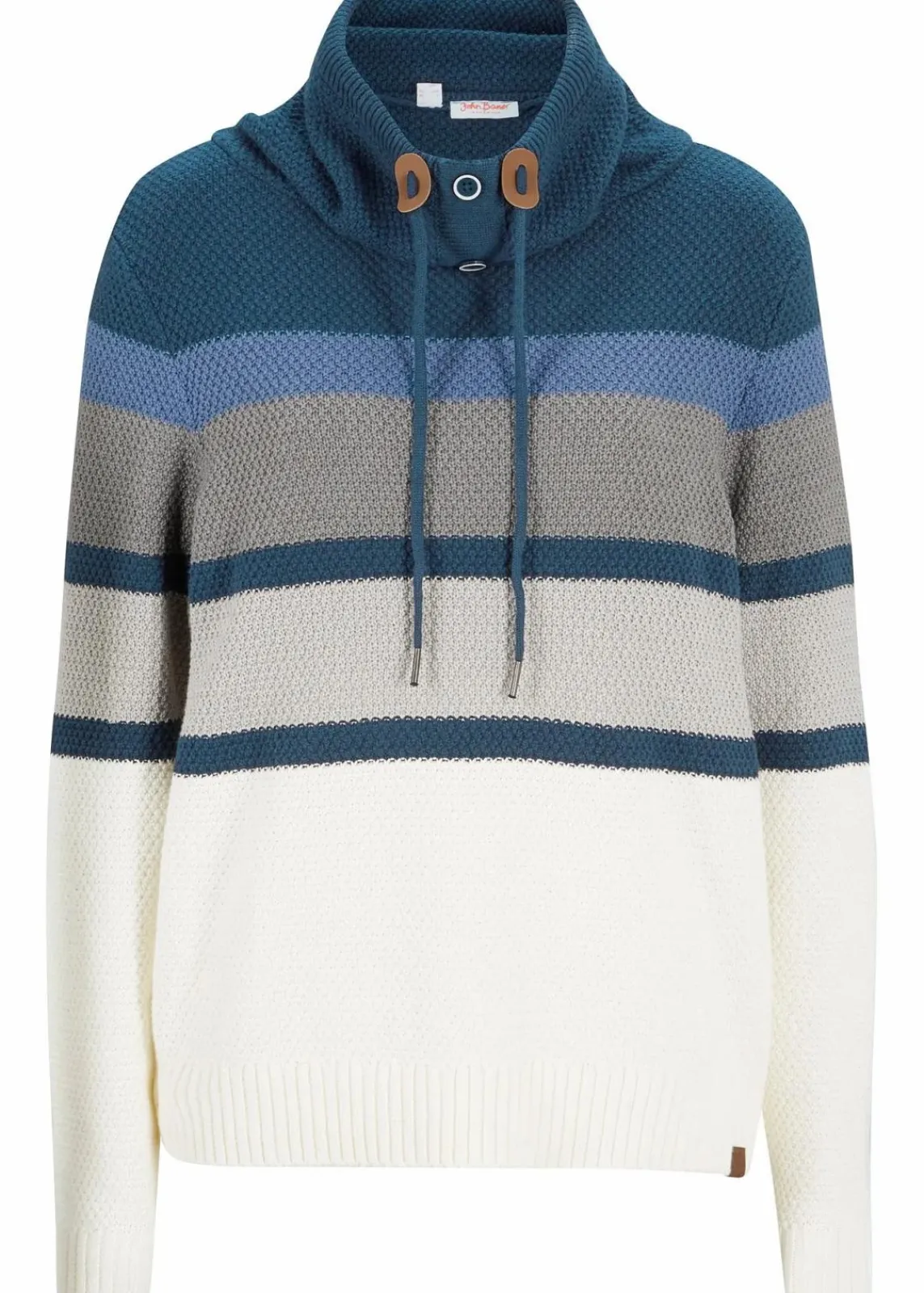 bonprix Bekleidung·Umstandsmode|Bekleidung·Jeans^Pullover mit Schlauchkragen dunkelblau quer gestreift