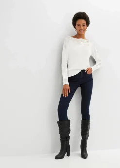 bonprix Strickmode|Pullover & Strickjacken^Pullover mit Spitze wollweiß