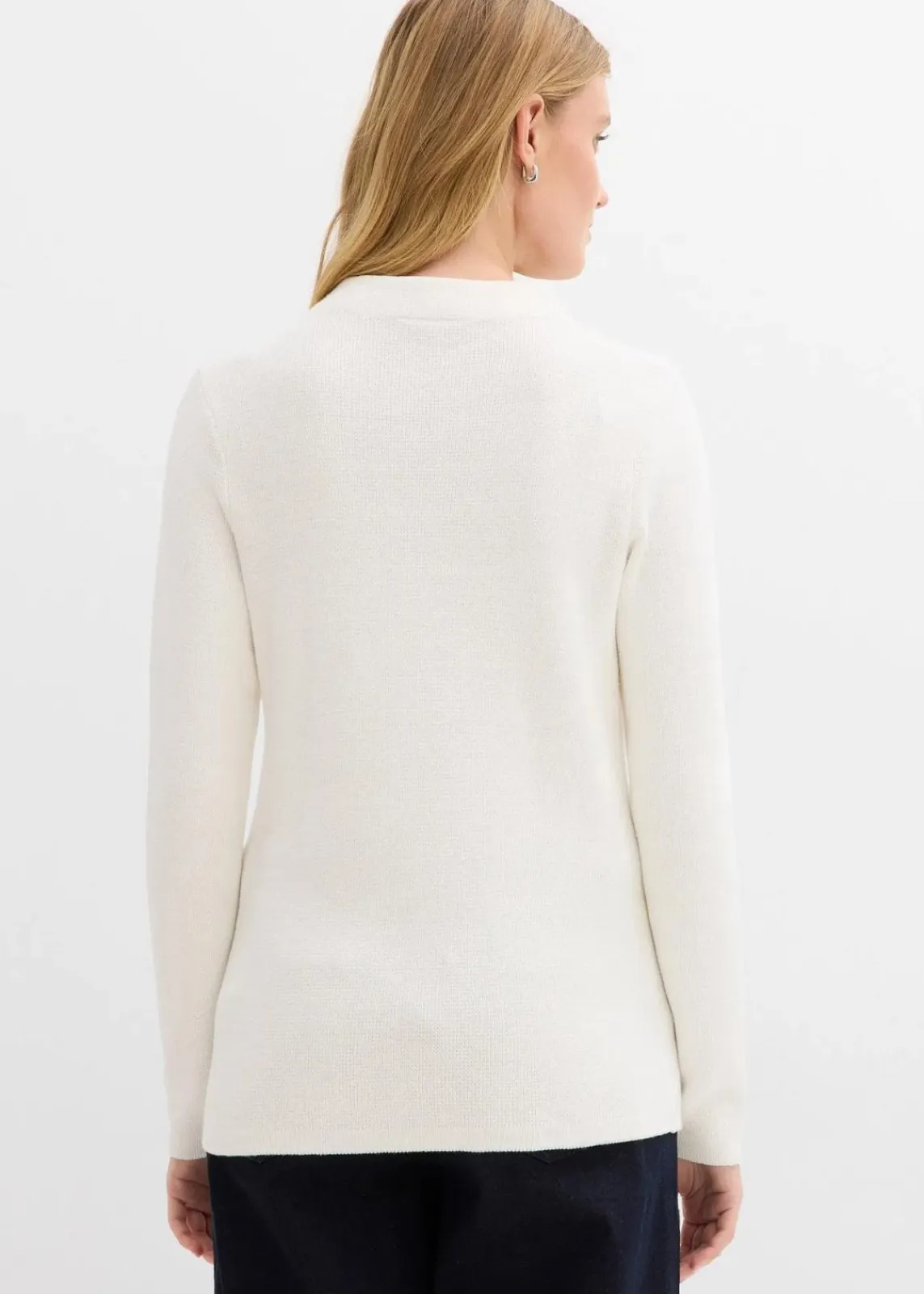 bonprix Bekleidung·Umstandsmode|Strickmode^Pullover mit Stehkragen wollweiß
