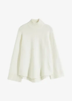 bonprix Pullover & Strickjacken|Strickmode^Pullover mit Stehkragen cremeweiß