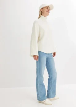 bonprix Pullover & Strickjacken|Strickmode^Pullover mit Stehkragen cremeweiß