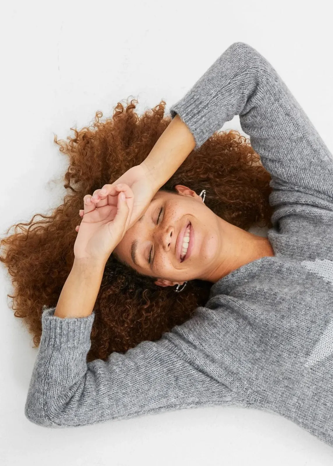 bonprix Pullover & Strickjacken|Strickmode^Pullover mit Stern grau meliert