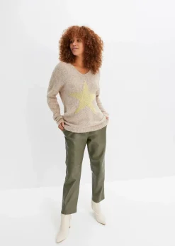 bonprix Pullover & Strickjacken|Strickmode^Pullover mit Stern camel