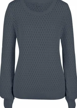 bonprix Pullover & Strickjacken|Strickmode^Pullover mit Strukturstrick aus Baumwollmix nachtblau