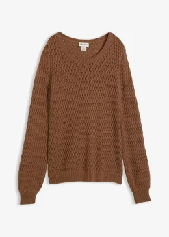 bonprix Bekleidung·Umstandsmode|Bekleidung·Jeans^Pullover mit Strukturstrick aus Baumwollmix maronenbraun