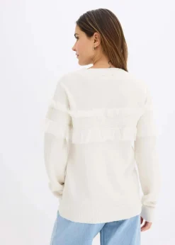 bonprix Bekleidung·Umstandsmode|Bekleidung·Jeans^Pullover mit Volants wollweiß