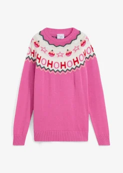 bonprix Bekleidung·Jeans|Bekleidung·Umstandsmode^Pullover mit Weihnachtsmotiv hellfuchsia norwegermuster