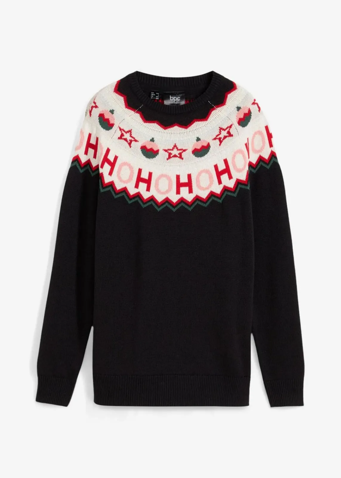 bonprix Pullover & Strickjacken|Strickmode^Pullover mit Weihnachtsmotiv schwarz norwegermuster