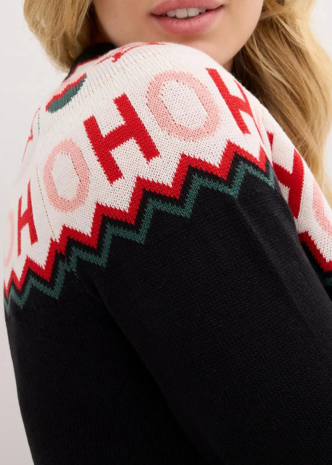 bonprix Pullover & Strickjacken|Strickmode^Pullover mit Weihnachtsmotiv schwarz norwegermuster