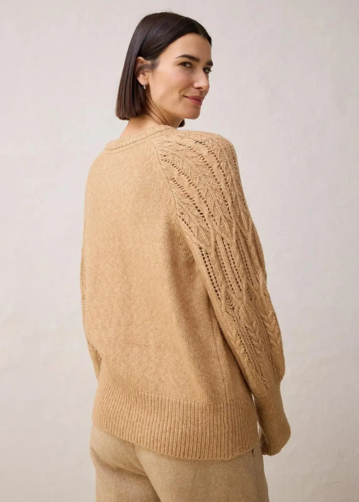 bonprix Bekleidung·Umstandsmode|Premium^Pullover mit Woll-Anteil mattcamel