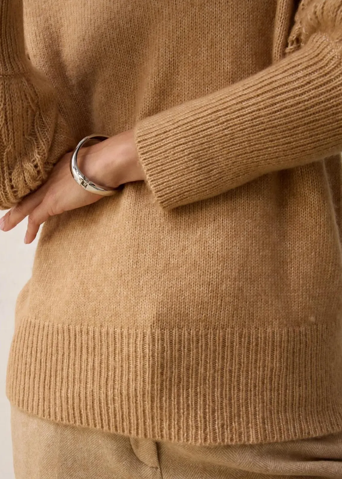bonprix Bekleidung·Umstandsmode|Premium^Pullover mit Woll-Anteil mattcamel