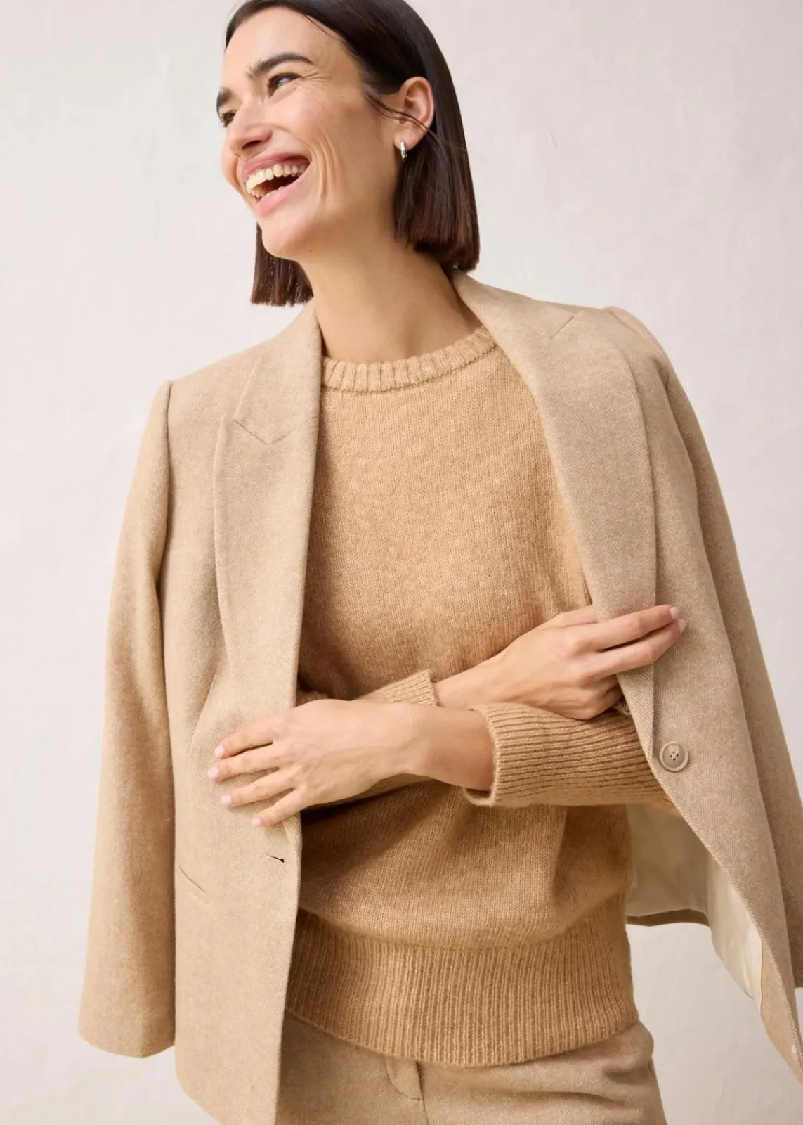 bonprix Bekleidung·Umstandsmode|Premium^Pullover mit Woll-Anteil mattcamel