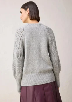 bonprix Bekleidung·Umstandsmode|Premium^Pullover mit Woll-Anteil hellgrau meliert