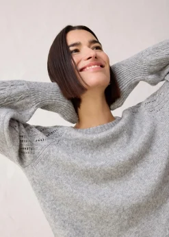 bonprix Bekleidung·Umstandsmode|Premium^Pullover mit Woll-Anteil hellgrau meliert