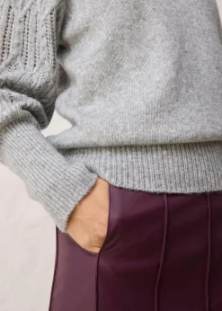 bonprix Bekleidung·Umstandsmode|Premium^Pullover mit Woll-Anteil hellgrau meliert