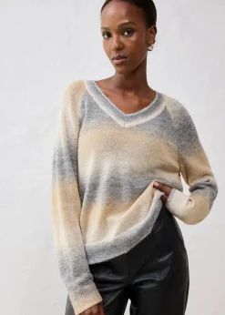 bonprix Strickmode|Pullover & Strickjacken^Pullover mit Wolle und Lurex naturbeige/grau meliert bedruckt