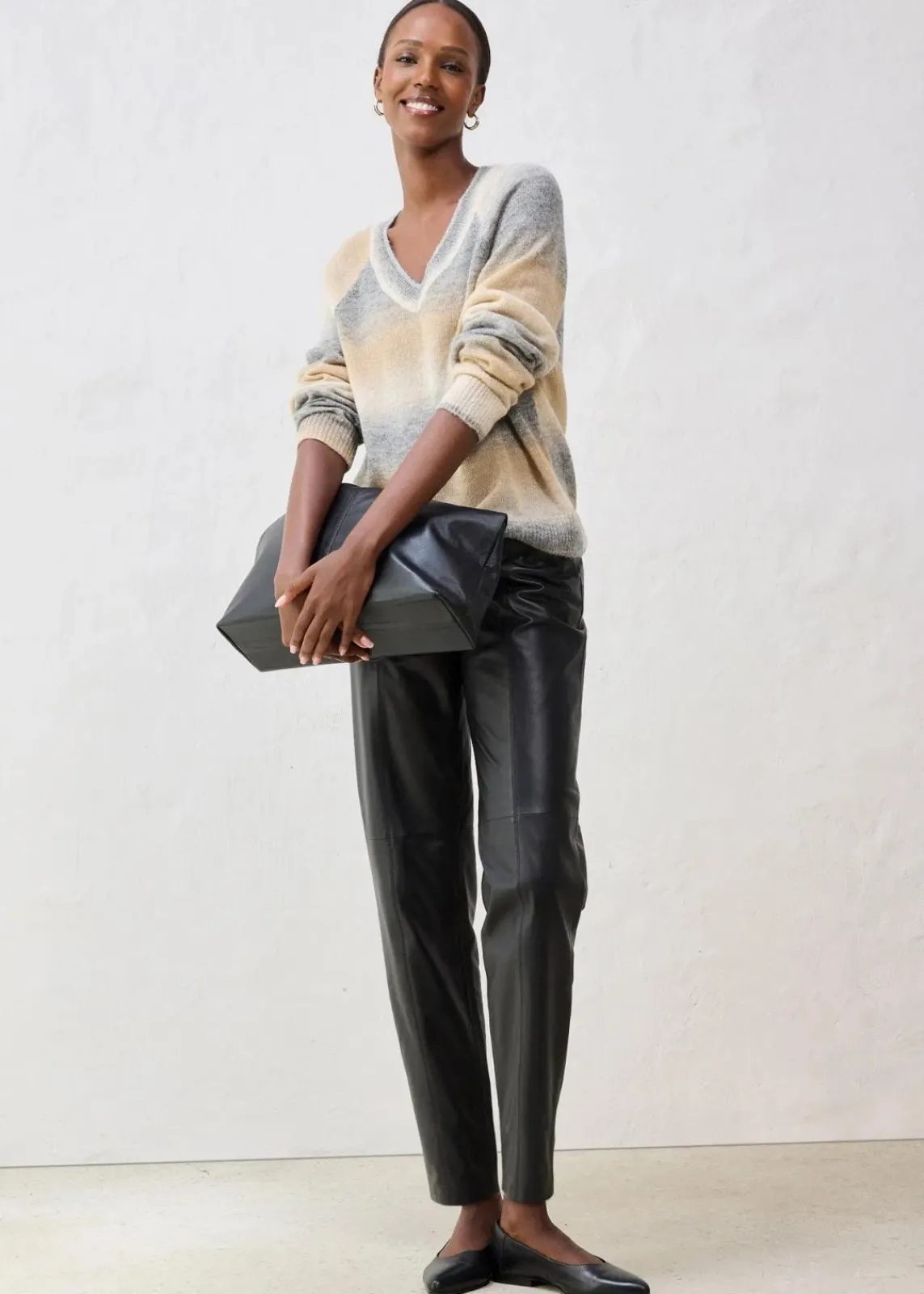 bonprix Strickmode|Pullover & Strickjacken^Pullover mit Wolle und Lurex naturbeige/grau meliert bedruckt