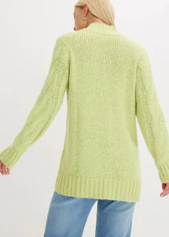 bonprix Pullover & Strickjacken|Strickmode^Pullover mit Zopfmuster mintgrün