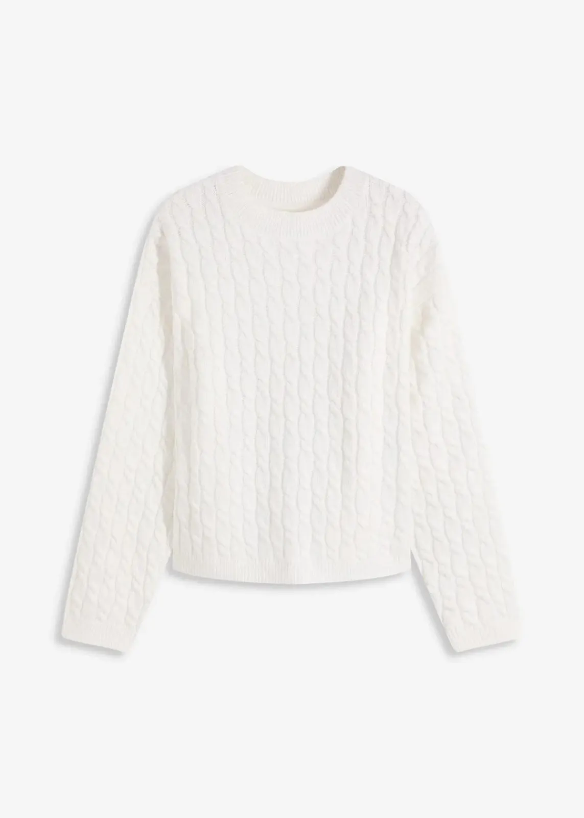 bonprix Bekleidung·Umstandsmode|Bekleidung·Jeans^Pullover mit Zopfmuster wollweiß