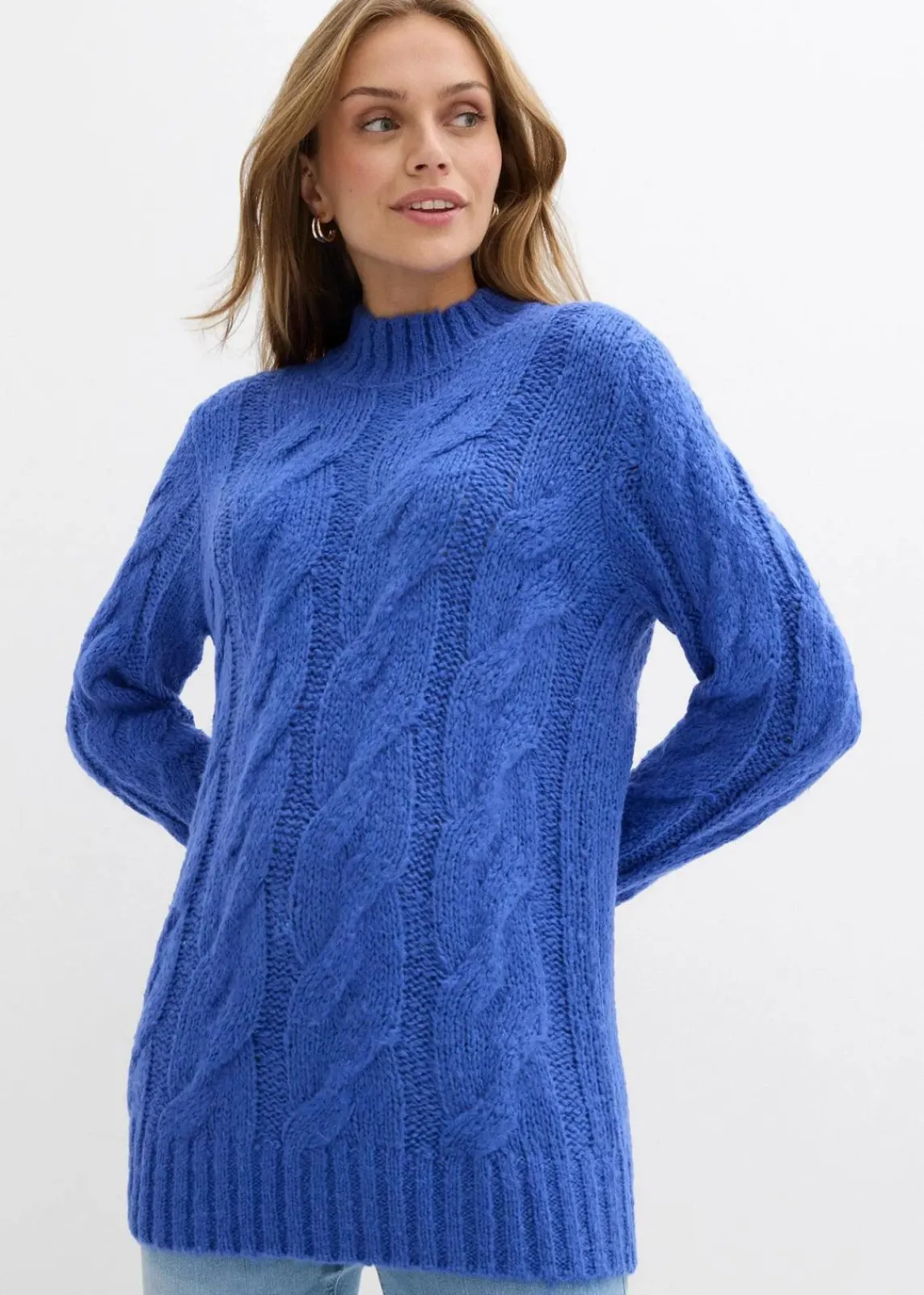 bonprix Bekleidung·Umstandsmode|Strickmode^Pullover mit Zopfmuster edelsteinblau