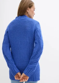 bonprix Bekleidung·Umstandsmode|Strickmode^Pullover mit Zopfmuster edelsteinblau