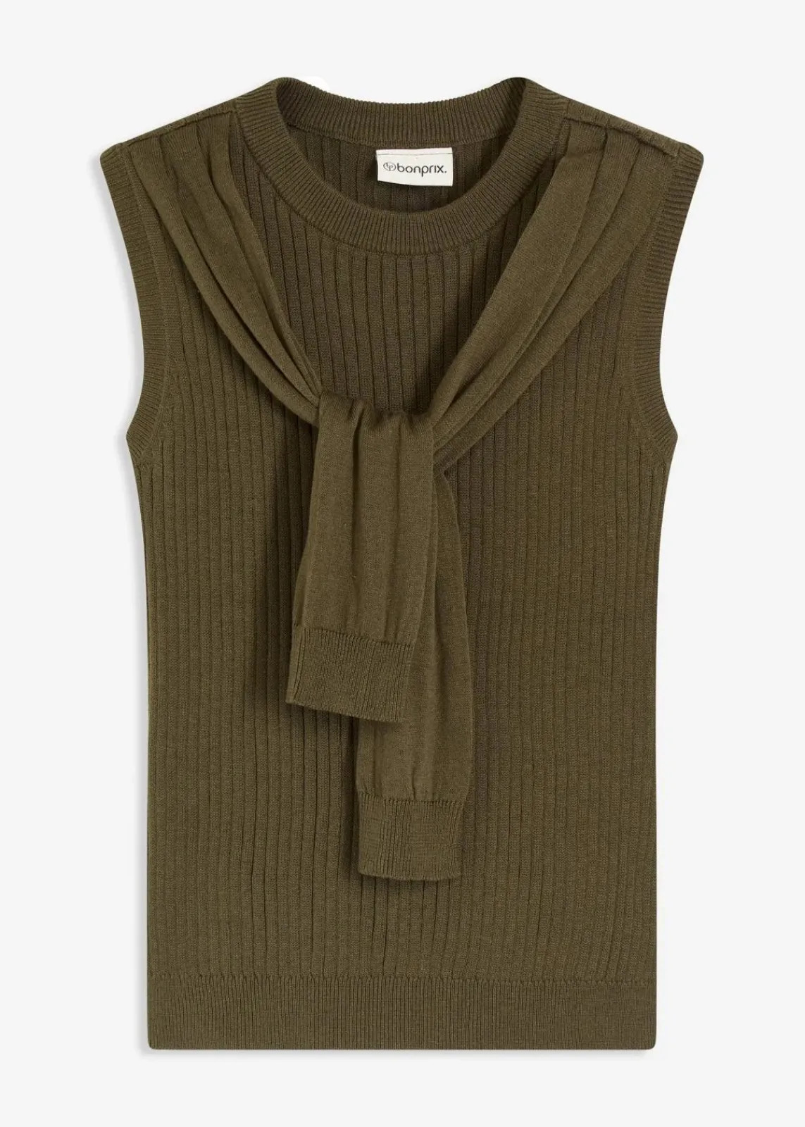 bonprix Pullover & Strickjacken|Strickmode^Pullunder aus Baumwolle dunkeloliv