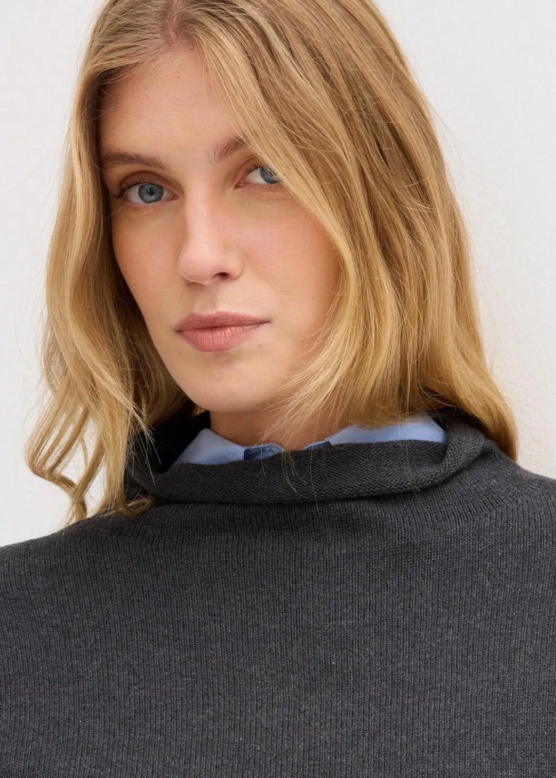 bonprix Pullover & Strickjacken|Strickmode^Pullunder aus reiner Baumwolle anthrazit meliert
