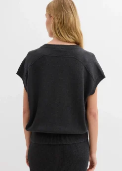 bonprix Bekleidung·Umstandsmode|Bekleidung·Jeans^Pullunder aus reiner Baumwolle anthrazit meliert
